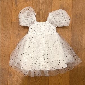 Jessica Simpson White Tulle Polka Dot Party Dress